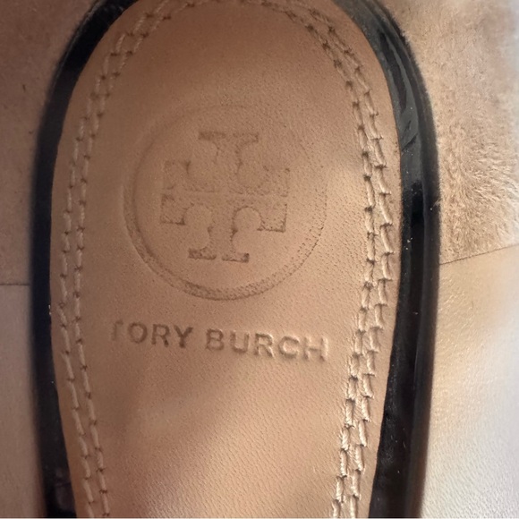 Tory Burch Jade Peep Toe Patent Leather Wedge Pumps Black Size 8 - Picture 6 of 12